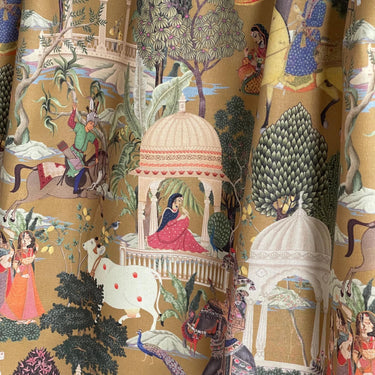 Palace column and temple detail on fabric